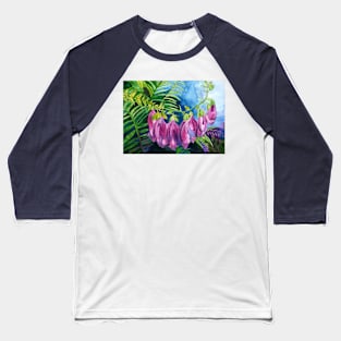 Pink Foxglove watercolour painting Baseball T-Shirt